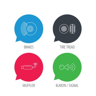 Lastik izleri, fren ve direksiyon simidi simgeleri.