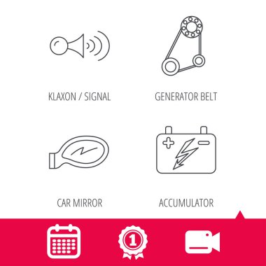 Akümülatör, klakson sinyal ve jeneratör kemer.