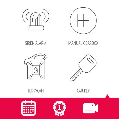 Manuel şanzıman, bidon ve araba tuþu simgeleri.