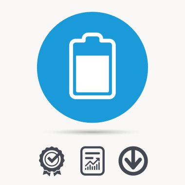 Pil güç simgesi. Akümülatör işareti şarj.