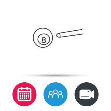 Bilardo topu simgesi. İşareti işaret spor.