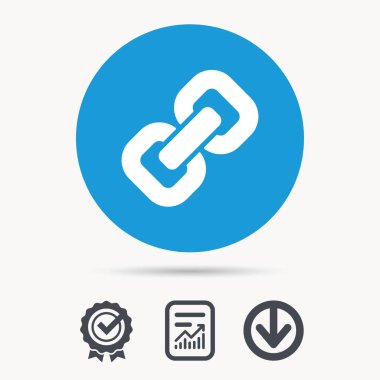 Zincir simgesi. Internet web köprü işareti.