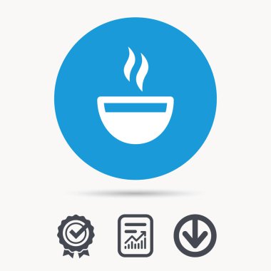 Kahve fincanı simge. Sıcak çay içmek işareti.