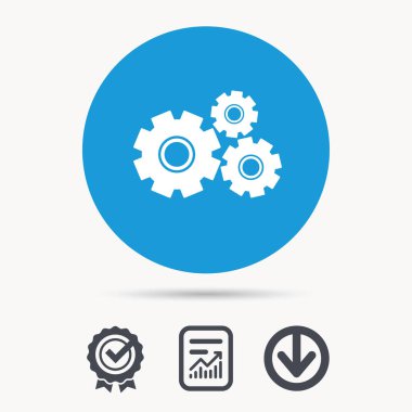 Cogwheels simgesi. Onarım hizmeti işareti.