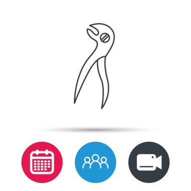 Diş pense simgesi. Dişçi forseps aracı.