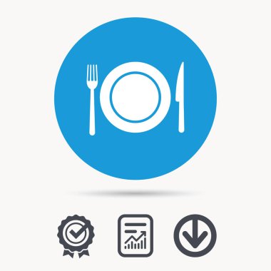 Tabak, çatal ve bıçak simgeler. Çatal bıçak takımı işareti.