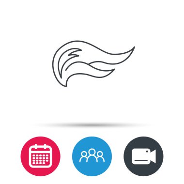 Yangın alevleri simgesi. Alev alev yanan şenlik ateşi işareti.