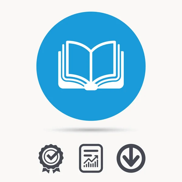 Boekpictogram. Studie literatuur teken. — Stockvector