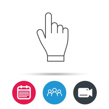 El simgesini tıklatın. Basın veya itme işaretçi işaret.