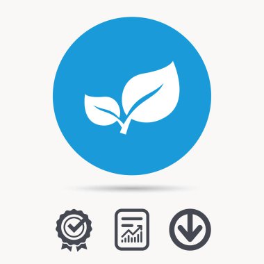 Yaprak simgesi. Taze organik ürün işareti.