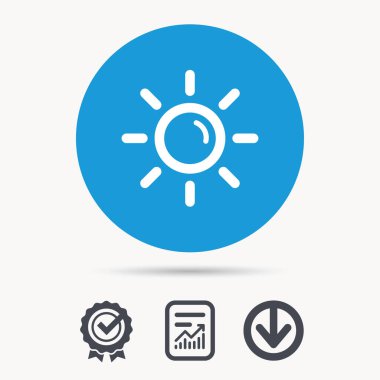 Güneş simgesi. Güneşli hava işareti.