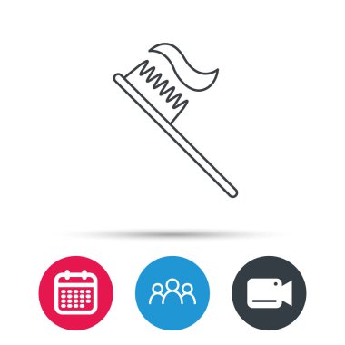 Diş fırçası simgesi. Diş macunu işareti.