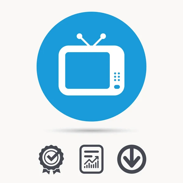 Het pictogram van de TV. Retro televisie teken. — Stockvector