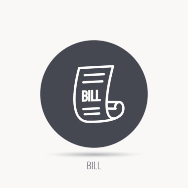 Bill simgesi. Belge işareti ödemek.