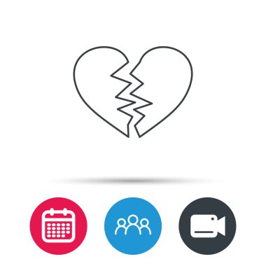 Kırık kalp simgesi. Boşanma işareti.