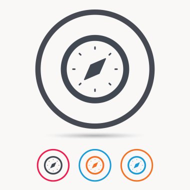 Pusula simgesini. Navigasyon cihazı işareti.