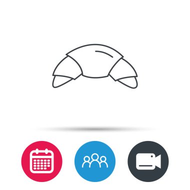 Kruvasan simgesi. Ekmek topuz işareti.