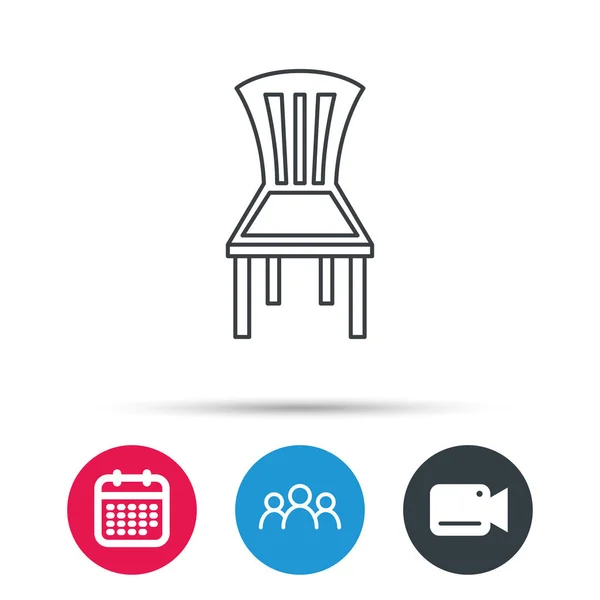 Icône chaise. Panneau de meubles de siège . — Image vectorielle