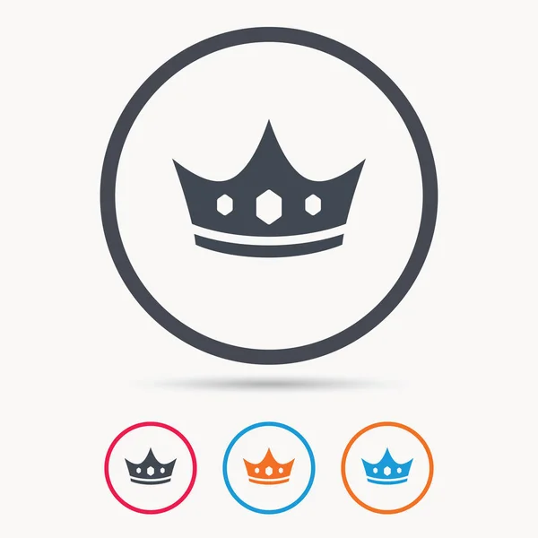 Het pictogram van de kroon. Koninklijke troon leider teken. — Stockvector