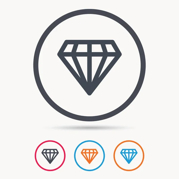 Diamant-Symbol. Schmucksteinschild. — Stockvektor