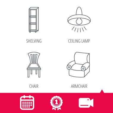 Sandalye, lamba ve koltuk simgeler tavan.