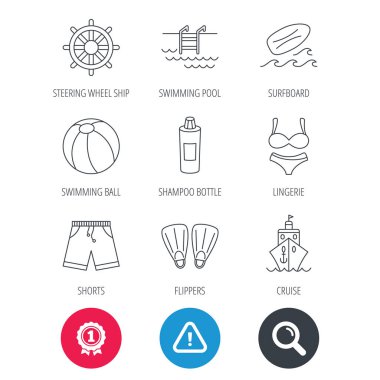 Sörf tahtası, Yüzme Havuzu ve gövdeleri simgeler.