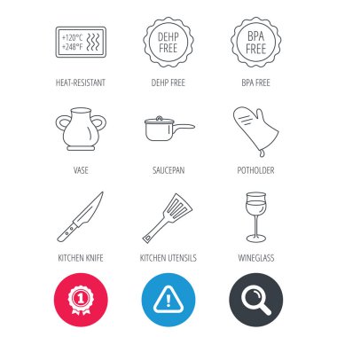 Tencere, potholder ve bardağı simgeleri.