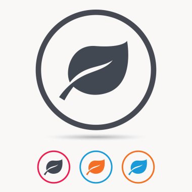 Yaprak simgesi. Taze organik ürün işareti.