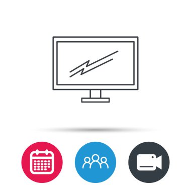 PC monitör simgesini. LED Tv işareti.