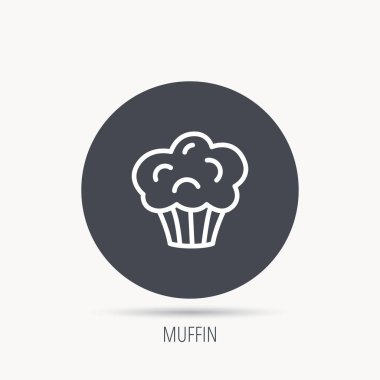 Muffin simgesi. Cupcake tatlı işareti.