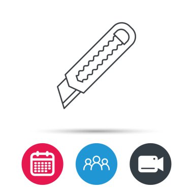 Kağıt bıçak simgesi. Kesici alet işareti.