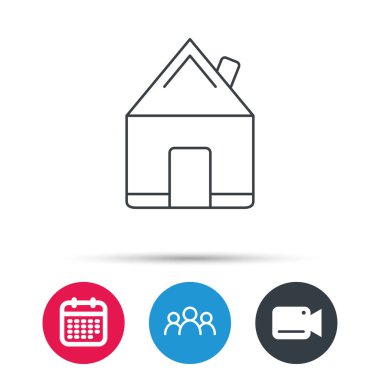 Emlak simgesi. Ev bina oturum.