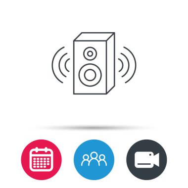 Ses simgesi. Müzik hoparlör işareti.