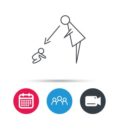 Dadı gözetimi simgesi altında. İşareti Bebek Bakımı.