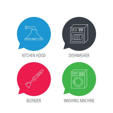 Bulaşık makinesi, çamaşır makinesi ve blender.
