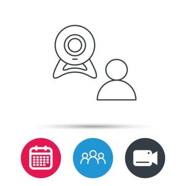 Görüntülü sohbet simgesi. Webcam sohbet işareti.