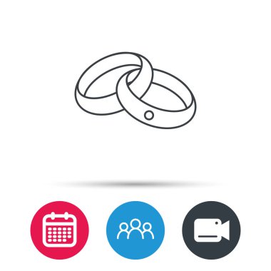 Alyans simgesi. Gelin ve damat takı.