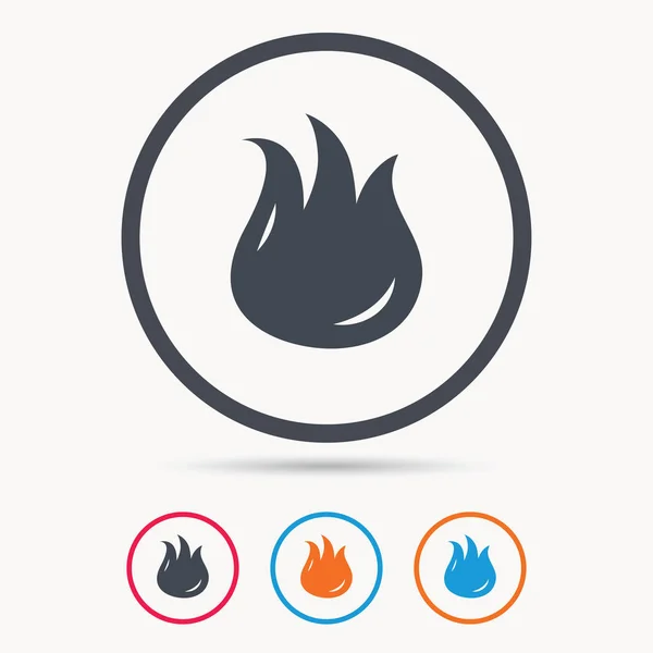 Icono de fuego. Señal de llama de hoguera ardiente . — Vector de stock