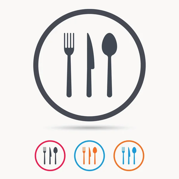 Fork, knife and spoon icons. Cutlery sign. — Stock Vector