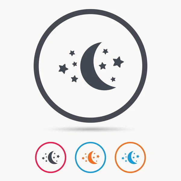 Hold és a csillag ikonra. Éjszakai alvás jele. — Stock Vector