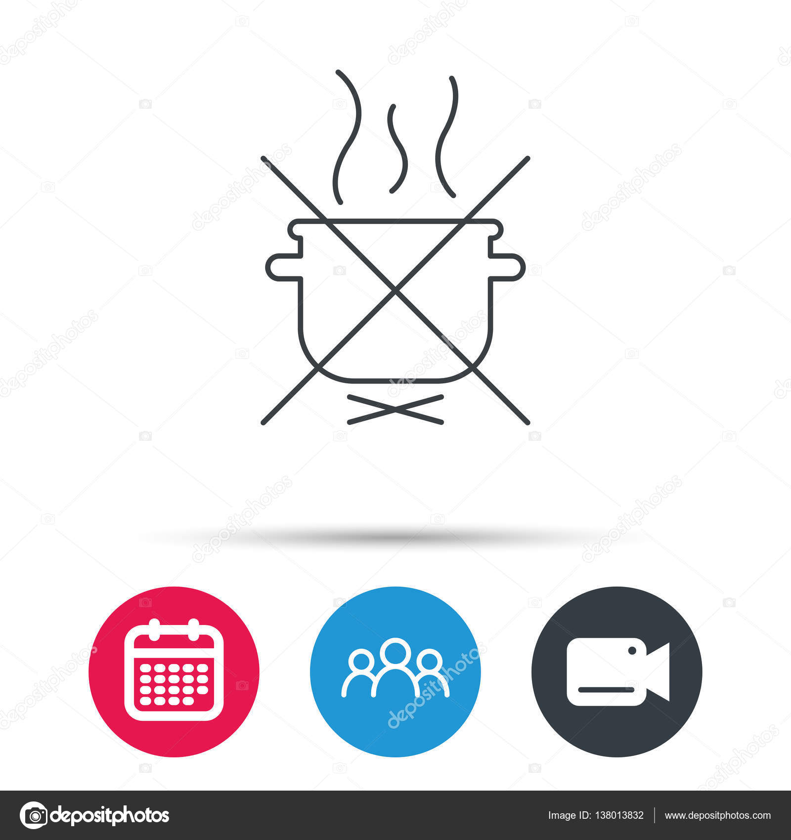 Boiling saucepan icon. Do not boil water sign. — Stock Vector
