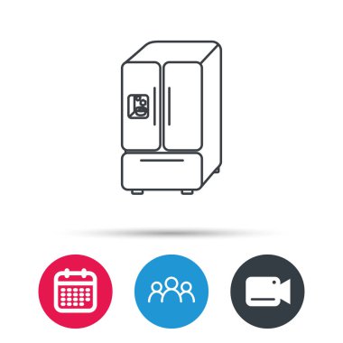 Amerikan buzdolabı simgesi. Buzdolabı buz işareti ile.