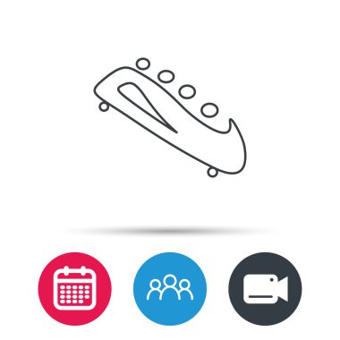 Simge yarış kızağı. Dört oturmuş kızak işareti.