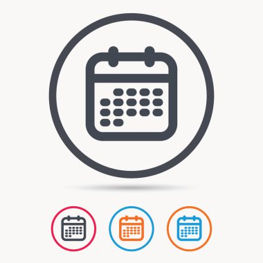 Takvim simgesini. Olaylar uyarı mektubu işareti.