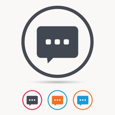 Sohbet simgesi. Konuşma balonu işareti.