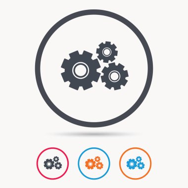 Cogwheels simgesi. Onarım hizmeti işareti.