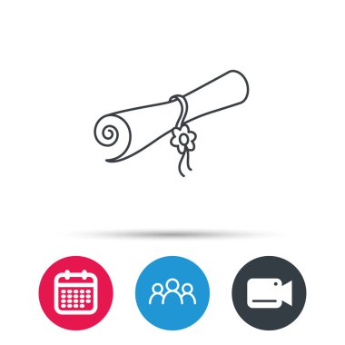 Diploma simgesi. Mezuniyet belge işareti.