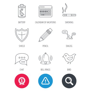 Pil, kalem ve Koruma Kalkanı simgeleri.