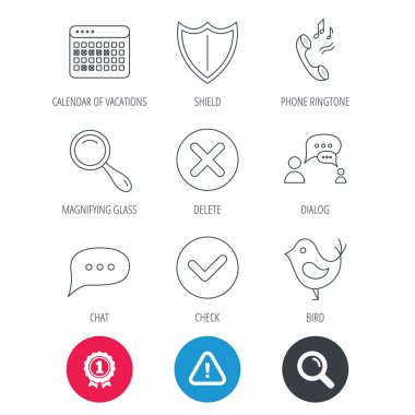 Telefon zil sesi, konuşma balonu simgeler sohbet.