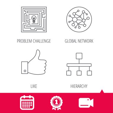 Global ağ gibi ve hiyerarşi simgeler.